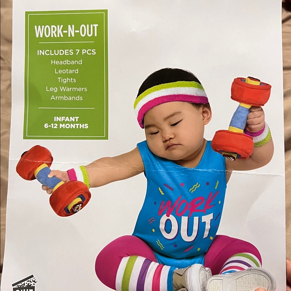 Party City Workout Baby Costume - Blue, Red, Green